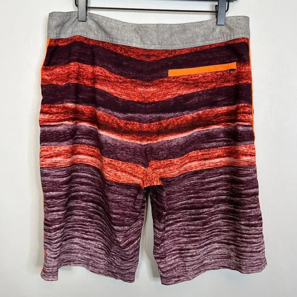 Hurley Phantom Board Shorts Chino Shorts Hybrid Size Large Orange Red Gray Black